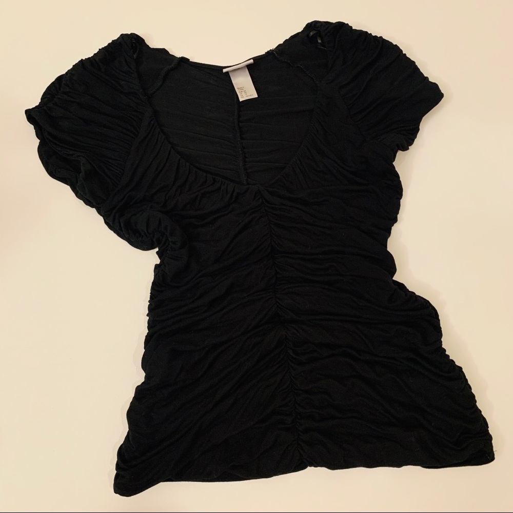 Express Ruched Black Top NWOT - Picture 2 of 4